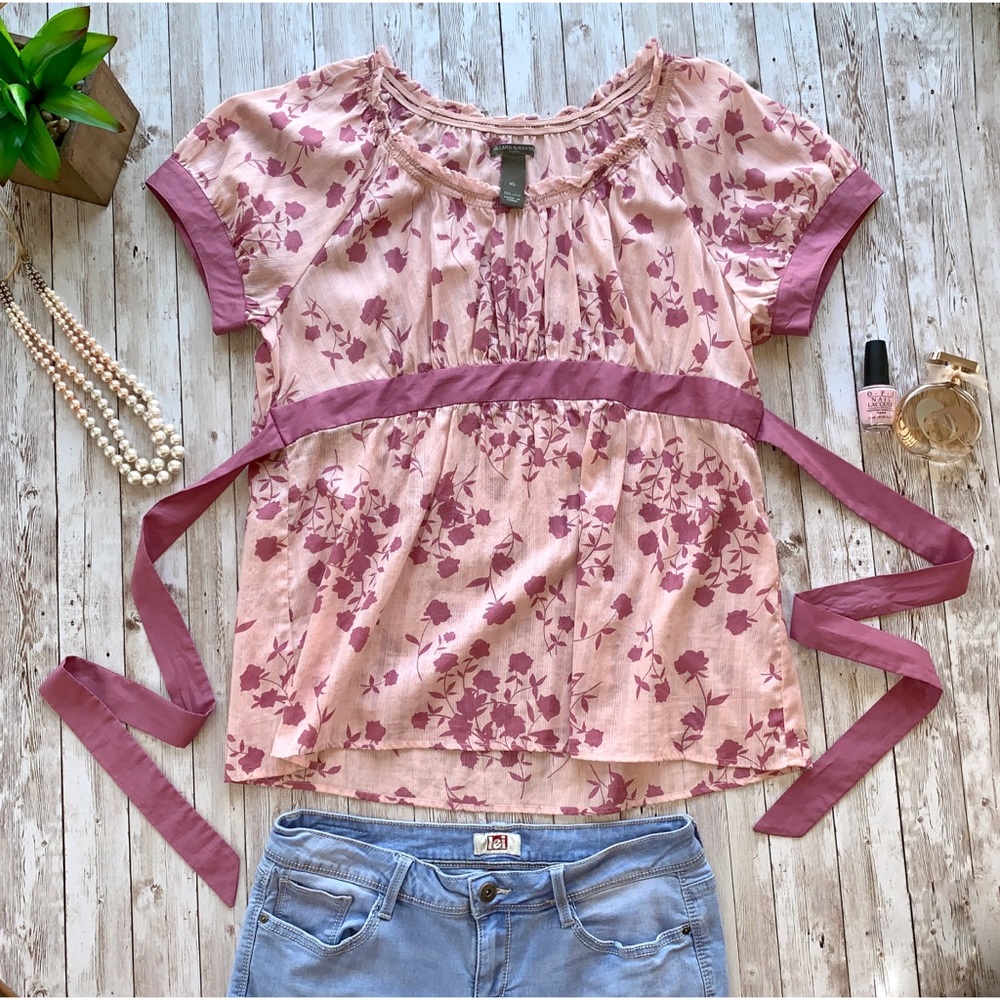 Hilliard & Hanson Casual babydoll floral blouse
